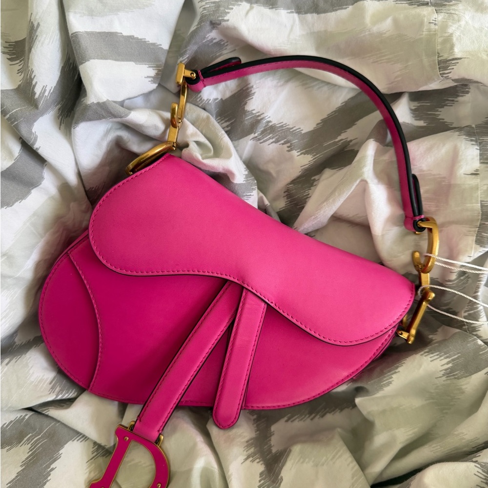 Dior Mini Pink Saddle Bag with Crossbody